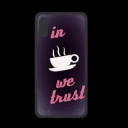 Coque  Iphone X PREMIUM In Coffee We trust Rouge ZG