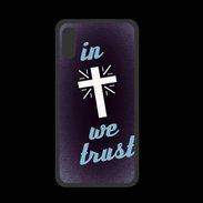 Coque  Iphone X PREMIUM In Christ We trust Bleu ZG