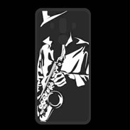 Coque  Huawei MATE 10 PRO PREMIUM Saxophoniste en noir et blanc