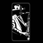 Coque  Huawei MATE 10 PRO PREMIUM Saxophoniste en noir et blanc 2