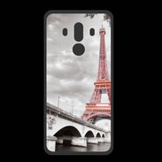 Coque  Huawei MATE 10 PRO PREMIUM Tour Eiffel rouge sur fond en noir et blanc