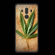 Coque  Huawei MATE 10 PRO PREMIUM Feuille de cannabis sur toile beige