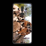 Coque  Huawei MATE 10 PRO PREMIUM Chiots Boxer sur un tronc d''arbre
