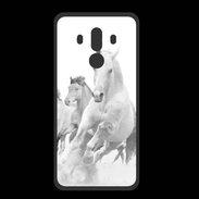 Coque  Huawei MATE 10 PRO PREMIUM Chevaux en noir et blanc