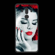 Coque  Huawei MATE 10 PRO PREMIUM Vernis rouge et roses esthétisme