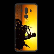 Coque  Huawei MATE 10 PRO PREMIUM Femme biker au couché de soleil