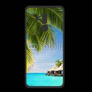 Coque  Huawei MATE 10 PRO PREMIUM Palmier et bungalow dans l'océan indien