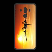 Coque  Huawei MATE 10 PRO PREMIUM Avion de ligne et couché de soleil