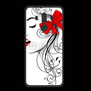 Coque  Huawei MATE 10 PRO PREMIUM Visage glamour noir et rouge