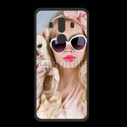 Coque  Huawei MATE 10 PRO PREMIUM Femme glamour avec chihuahua