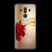 Coque  Huawei MATE 10 PRO PREMIUM Coupe de champagne, roses rouges