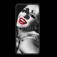 Coque  Huawei MATE 10 PRO PREMIUM Rouge à lèvres Fashion en noir et blanc