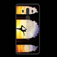 Coque  Huawei MATE 10 PRO PREMIUM Danseuse yoga temple couché de soleil