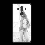 Coque  Huawei MATE 10 PRO PREMIUM Hippie noir et blanc
