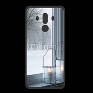Coque  Huawei MATE 10 PRO PREMIUM paysage hiver deux lanternes
