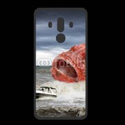 Coque  Huawei MATE 10 PRO PREMIUM Enorme poisson chassant bateau de pêcheurs