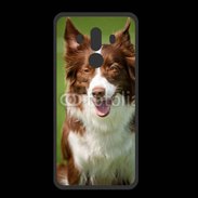 Coque  Huawei MATE 10 PRO PREMIUM Chien Colley marron et blanc