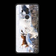 Coque  Huawei MATE 10 PRO PREMIUM Cheval et chien dans la neige