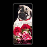 Coque  Huawei MATE 10 PRO PREMIUM Chiot et fleurs rouges