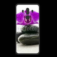 Coque  Huawei MATE 10 PRO PREMIUM Orchidée violette sur galet noir