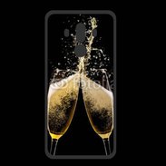 Coque  Huawei MATE 10 PRO PREMIUM Coupes de champagne sur fond noir