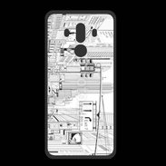 Coque  Huawei MATE 10 PRO PREMIUM Rue de New York en dessin noir et blanc