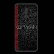 Coque  Huawei MATE 10 PRO PREMIUM Effet cuir noir et rouge