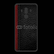 Coque  Huawei MATE 10 PRO PREMIUM Effet cuir noir et rouge