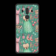 Coque  Huawei MATE 10 PRO PREMIUM Fond fashion rose et vert