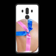 Coque  Huawei MATE 10 PRO PREMIUM Femme enceinte avec ruban bleu et rose