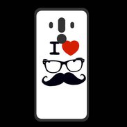 Coque  Huawei MATE 10 PRO PREMIUM I love Lunette Moustache