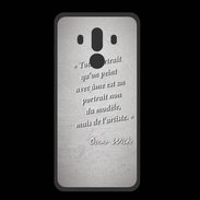 Coque  Huawei MATE 10 PRO PREMIUM Portrait Ame Gris Citation Oscar Wilde