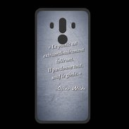 Coque  Huawei MATE 10 PRO PREMIUM Public génie Bleu Citation Oscar Wilde