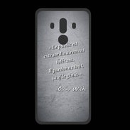 Coque  Huawei MATE 10 PRO PREMIUM Public génie Noir Citation Oscar Wilde