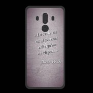 Coque  Huawei MATE 10 PRO PREMIUM Vrai vie Violet Citation Oscar Wilde