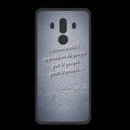 Coque  Huawei MATE 10 PRO PREMIUM Démocratie Bleu Citation Oscar Wilde