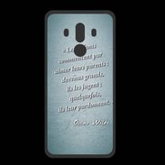 Coque  Huawei MATE 10 PRO PREMIUM Enfants parents Turquoise Citation Oscar Wilde