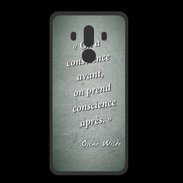 Coque  Huawei MATE 10 PRO PREMIUM Conscience Vert Citation Oscar Wilde