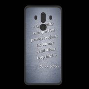 Coque  Huawei MATE 10 PRO PREMIUM Fatalité Bleu Citation Oscar Wilde