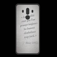 Coque  Huawei MATE 10 PRO PREMIUM Fatalité Gris Citation Oscar Wilde