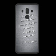 Coque  Huawei MATE 10 PRO PREMIUM Fatalité Noir Citation Oscar Wilde