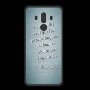 Coque  Huawei MATE 10 PRO PREMIUM Fatalité Turquoise Citation Oscar Wilde