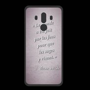 Coque  Huawei MATE 10 PRO PREMIUM Fous sages Rose Citation Oscar Wilde