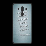 Coque  Huawei MATE 10 PRO PREMIUM Fous sages Turquoise Citation Oscar Wilde