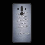 Coque  Huawei MATE 10 PRO PREMIUM La musique Bleu Citation Oscar Wilde