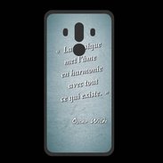 Coque  Huawei MATE 10 PRO PREMIUM La musique Turquoise Citation Oscar Wilde