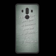 Coque  Huawei MATE 10 PRO PREMIUM La musique Vert Citation Oscar Wilde