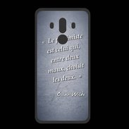 Coque  Huawei MATE 10 PRO PREMIUM Pessimiste Bleu Citation Oscar Wilde