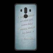 Coque  Huawei MATE 10 PRO PREMIUM Pessimiste Turquoise Citation Oscar Wilde