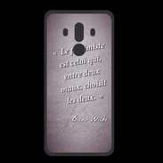 Coque  Huawei MATE 10 PRO PREMIUM Pessimiste Violet Citation Oscar Wilde